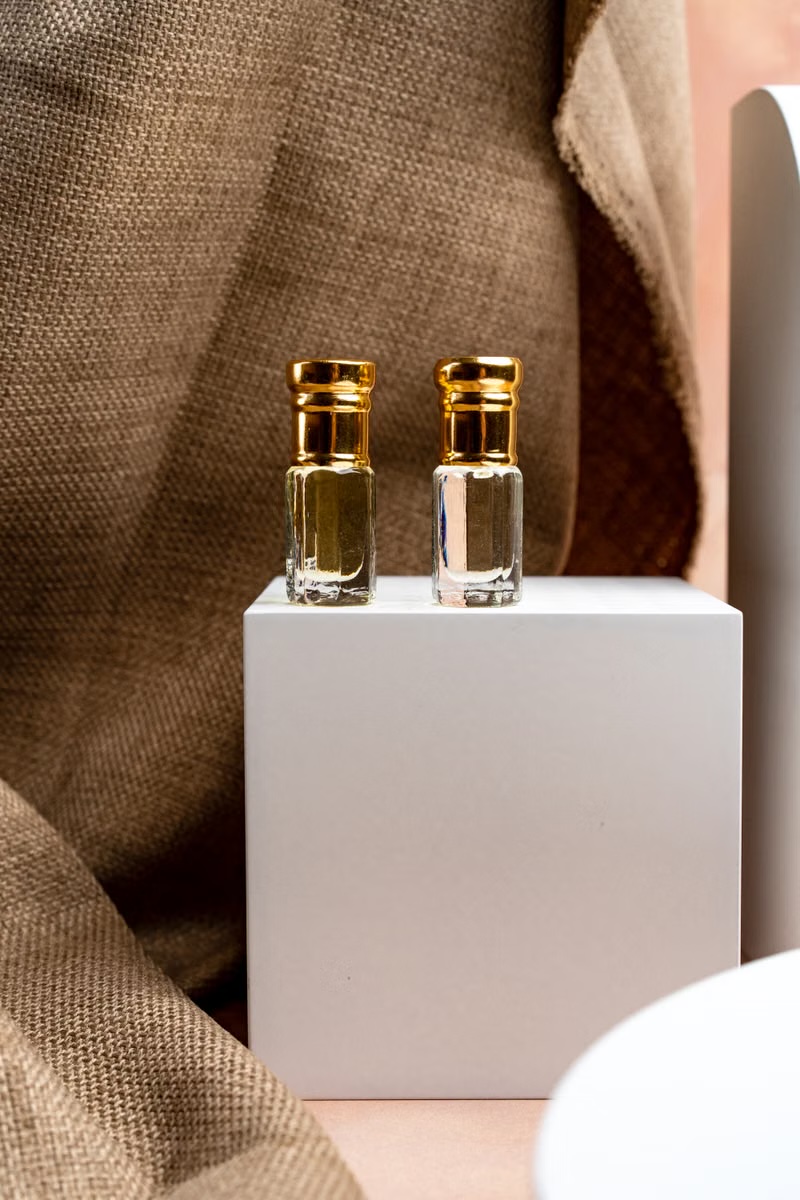 Perfume bottles in a vertical product video frame